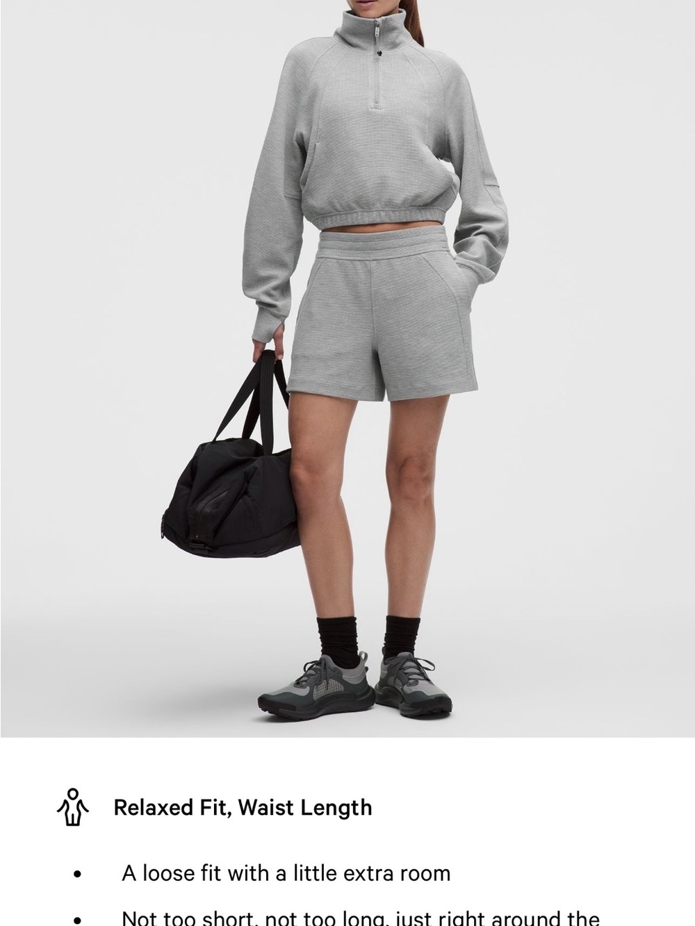 Lululemon Waffle Scuba Funnel Neck Half Zip Pullover Grey - Medium - Picture 14 of 15